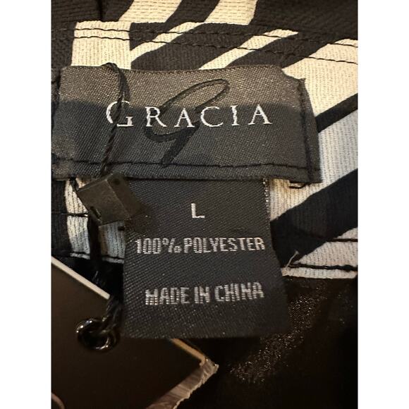 Gracia Women's Bold Geometric Print Maxi Skirt Black & White Size Large NWT - Picture 7 of 10